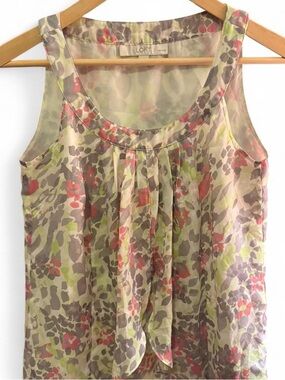 LOFT Floral Sleeveless Camisole - Green, Coral, Taupe